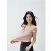 Women's Short Sleeve Henry Collar Ribbed T-Shirt Loose Fit Base Layer Summer 2026 Casual Wear