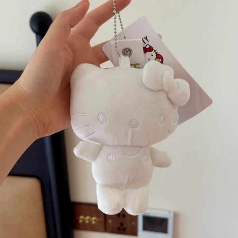 50th anniversary series Hello Kitty doll Pendant Keyring black and white Kitty Cute Cartoon Stuffed car Lovely keychain