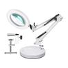 LED Long Arm American Style Folding Magnifier Desk Lamp for Welding and Repair with Eye Protection