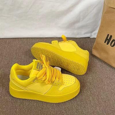 Корейская версия платформенных белых кроссовок женские ins тренд 2025 весна и осень новые нишевые универсальные дышащие студенческие спортивные кеды