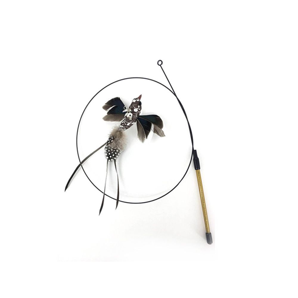 Play Pet Supplies Simulation Bird Stick Toy Wire Chaser Wand Cat Kitten Toys Teaser Feather