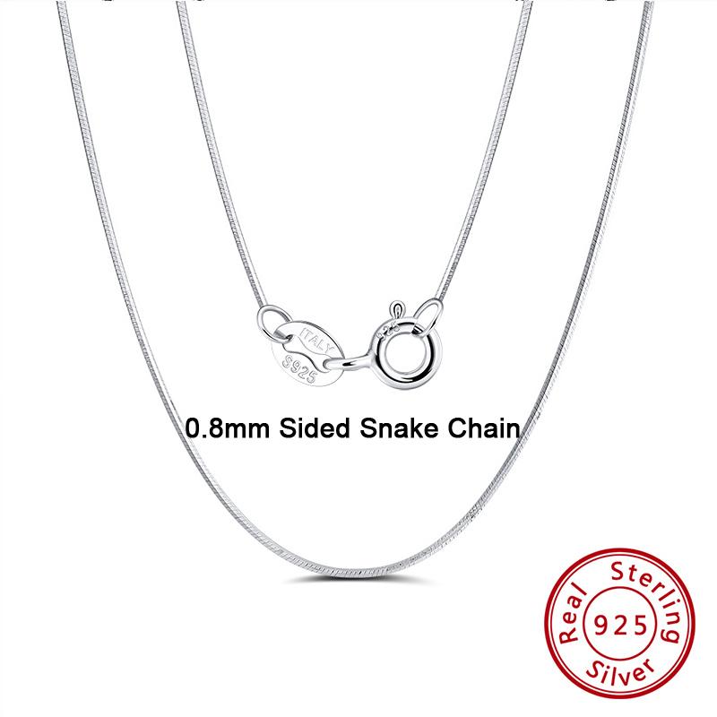 RINNTIN BSC19 Silver Chain Solid 925 Sterling Silver Necklace Snake Chain for Women