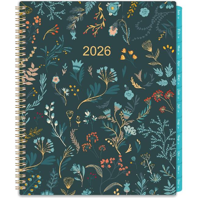 2026 Monthly Planner - 2026 Planner, Monthly Calendar 2026, Jan. 2026 - Dec. 2026, 9" x 11", 12 Month with Tabs & Pocket, Flexible Cover, Twin-Wire