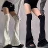 Japanese Lolita Over Knee High Sock Harajuku 60cm Long Leg Warmers Women Stockings Fashion Black White Cotton Boot Cover Socks