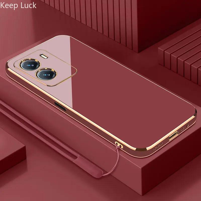 Роскошный силиконовый чехол со шнурком для OPPO A5 A9 A15 A16 A52 A53 A54 A54S A55 A72 A57 A74 Reno 7, мягкий чехол-бампер, капа