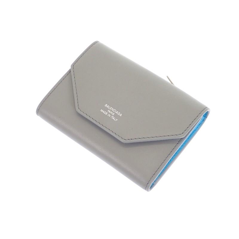 BALENCIAGA  7861732AABX1164 Tri-fold wallet gray/blue Calfskin Women