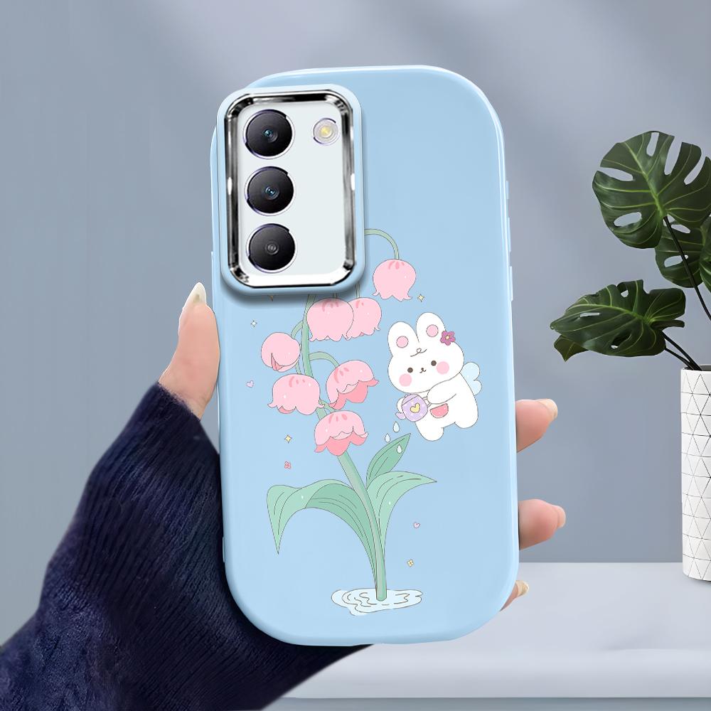 For OPPO A18 A38 A54 A60 A96 Reno12 F 8T 8Z Vivo V30 V40 Y15s Y22 Y27 Y30 Y36 Cartoon Flower Rabbit Soft Silicone Phone Case