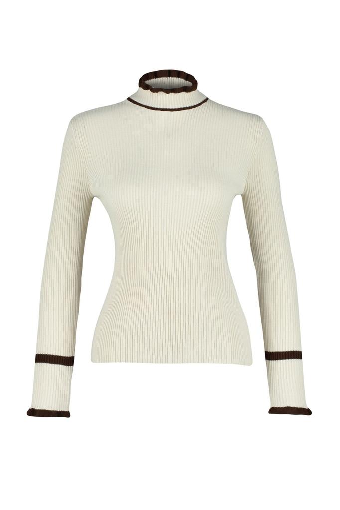 Женский свитер в элегантном стиле, трикотаж с цветными блоками, свитер