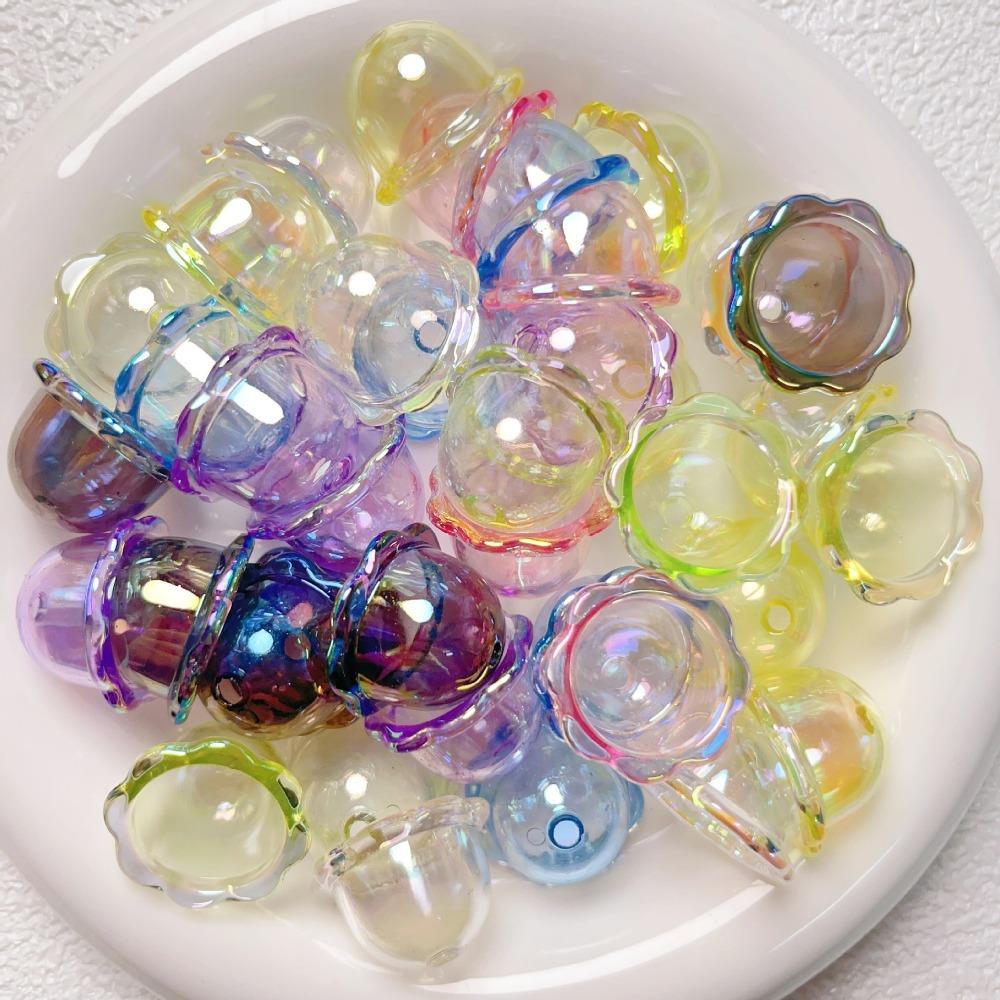 10pcs Transparent Flower Bead Caps Multi-Petal Wind Bell Beads Petal Charms Beads Earring Jewelry
