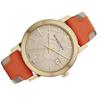 Burberry Женские часы City с золотым циферблатом и оранжевым кожаным ремешком BU9016