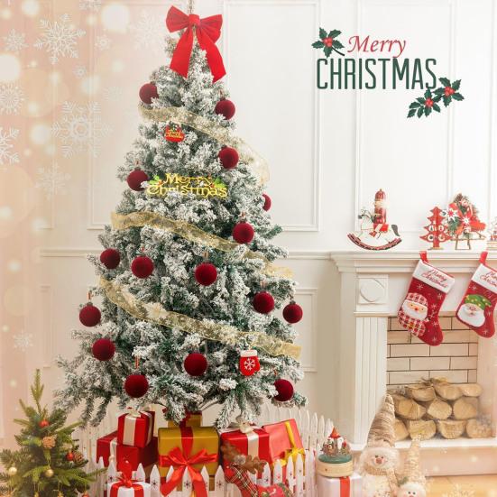 16 шт. Бархатные рождественские украшения 6/8 см Набор флокированных шаров Элегантные украшения для рождественской елки для праздничной атмосферы