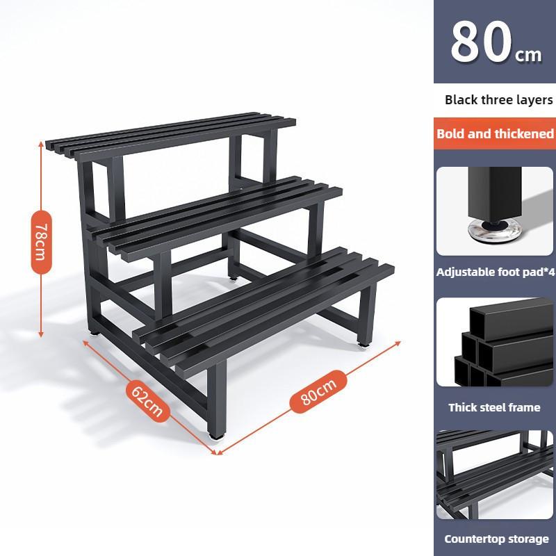 Садовая стойка для комнатных растений из нержавеющей стали, металлическая водонепроницаемая стойка для цветов, многоуровневая полка-лестница