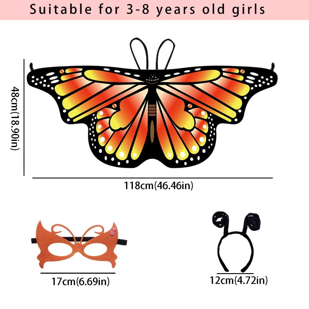 Fancy Dress Butterfly Wings Cape Colorful Kids Costume Fairy Butterfly Costume  Gift