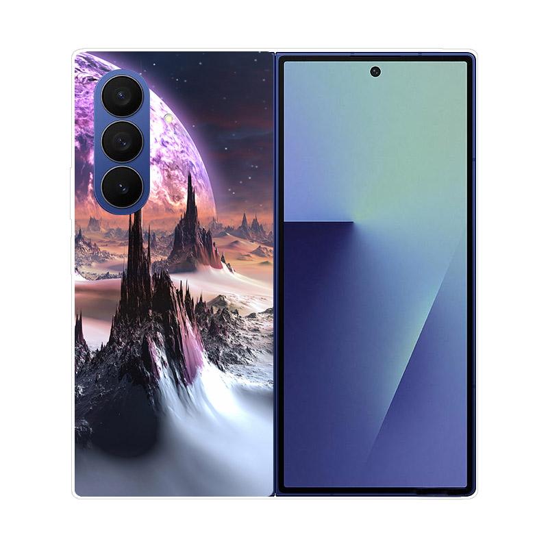 Прозрачный складной чехол для телефона Samsung Galaxy Z Fold 6 7 Прозрачная ударопрочная жесткая крышка из ПК для Samsung Z Fold7 Fold6 Чехол Capa