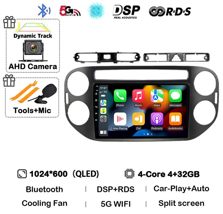 Android 14 Auto Carplay для VW Volkswagen Tiguan 1 NF 2006 2008-2012 2013 2014 2015 2016 Автомобильный Радио Мультимедиа GPS Плеер Стерео