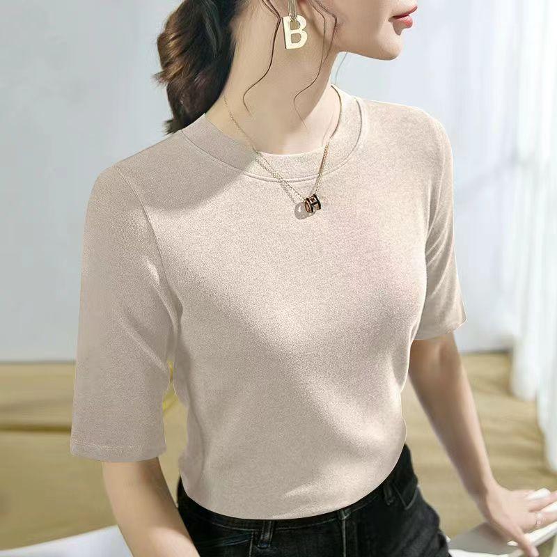 Women's All Match Everyday Elegant Burgundy Half Sleeve Top