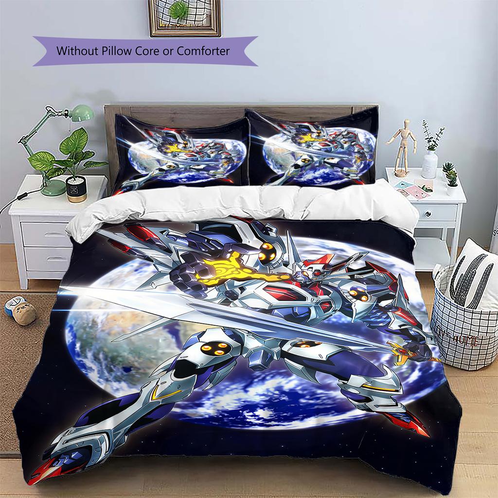 Mobile Suit Gundam Anime Poster Bedding Set Duvet Cover Pillowcase No Filler, Soft Home Bedroom Decor, Perfect Gift for Fans.chl