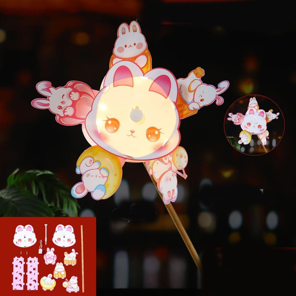 DIY Material Bag Rotating Windmill Lantern China-Chic Rabbit Windmill Lantern Festival Gift
