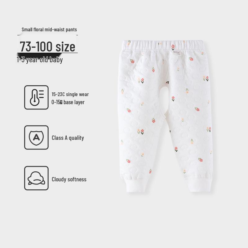 Boys' and Girls' Padded Winter Pants - Warm, High Waist, Open Crotch, Cotton for Belly Protection