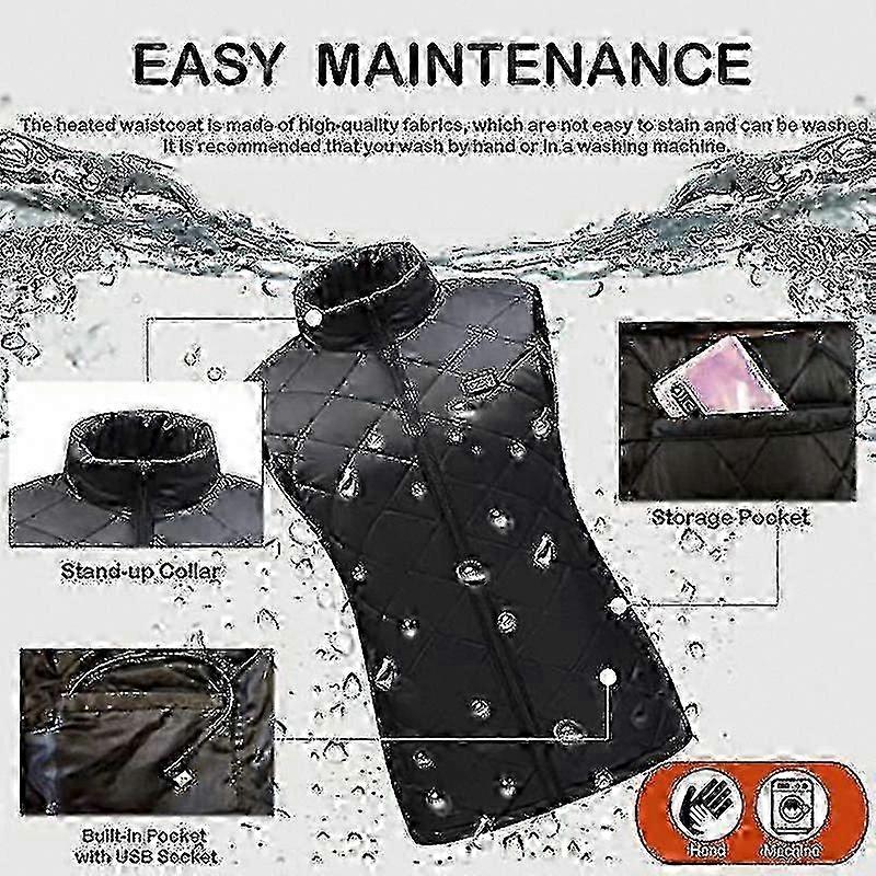 Heated Vest for Women, Electrically Heated Vest with Warming Function (9 Heating Zones)