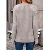 Autumn Winter Women's Long Sleeve V-neck Shirt Solid Color Button T-shirt