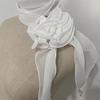 Elegant Silk Rose Scarf Soft Women’s Neck Scarf Fashion Long Floral Scarf  Daily Outfit