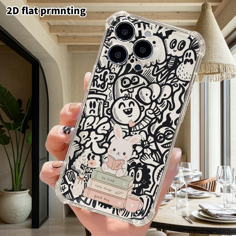Чехол для телефона: 2D плоский, подходит для iPhone 18 17 16 15 14 13 Pro, прозрачный с защитой углов, нежный и успокаивающий, подарок на Рождество и Хэллоуин