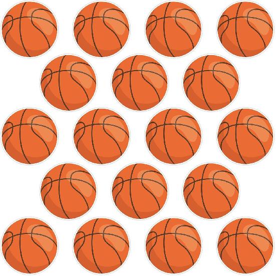 50 PCS Basketball Cutouts for Bulletin Board Decorations, Basketball Paper Cut-Outs for Classroom Bulletin Board School Office Wall Decor Sport Theme