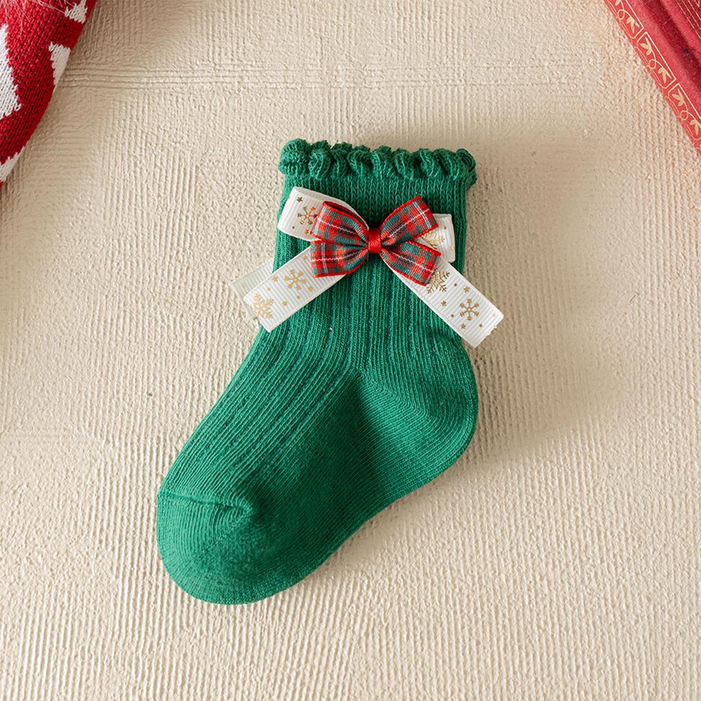 Children's Socks, Middle Socks, Baby, Middle And Small Children, Newborns, Bow, Christmas