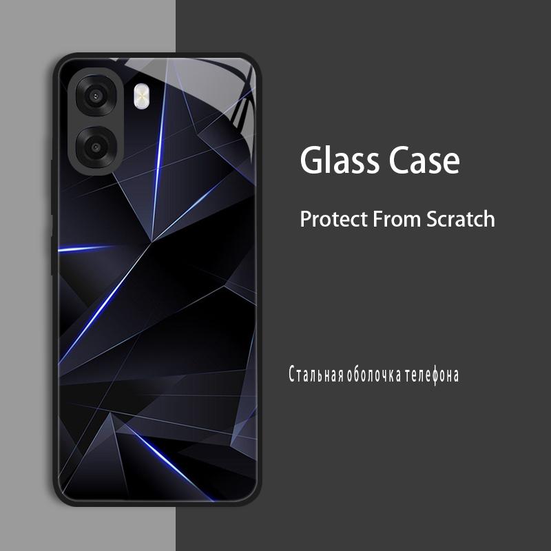 For Oppo A6x 4G Case Cover Tempered Glass Case Hard Bumper For OPPO A6 Pro F31 5G Protective Case Shell Soft edge Hard Back Capa