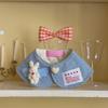 INS Cute Plaid Rabbit Cape, Pet Cat and Dog Pet Scarf, Mouth Water Towel Decoration Dog Accessories for Small Dogs Dogs Collar