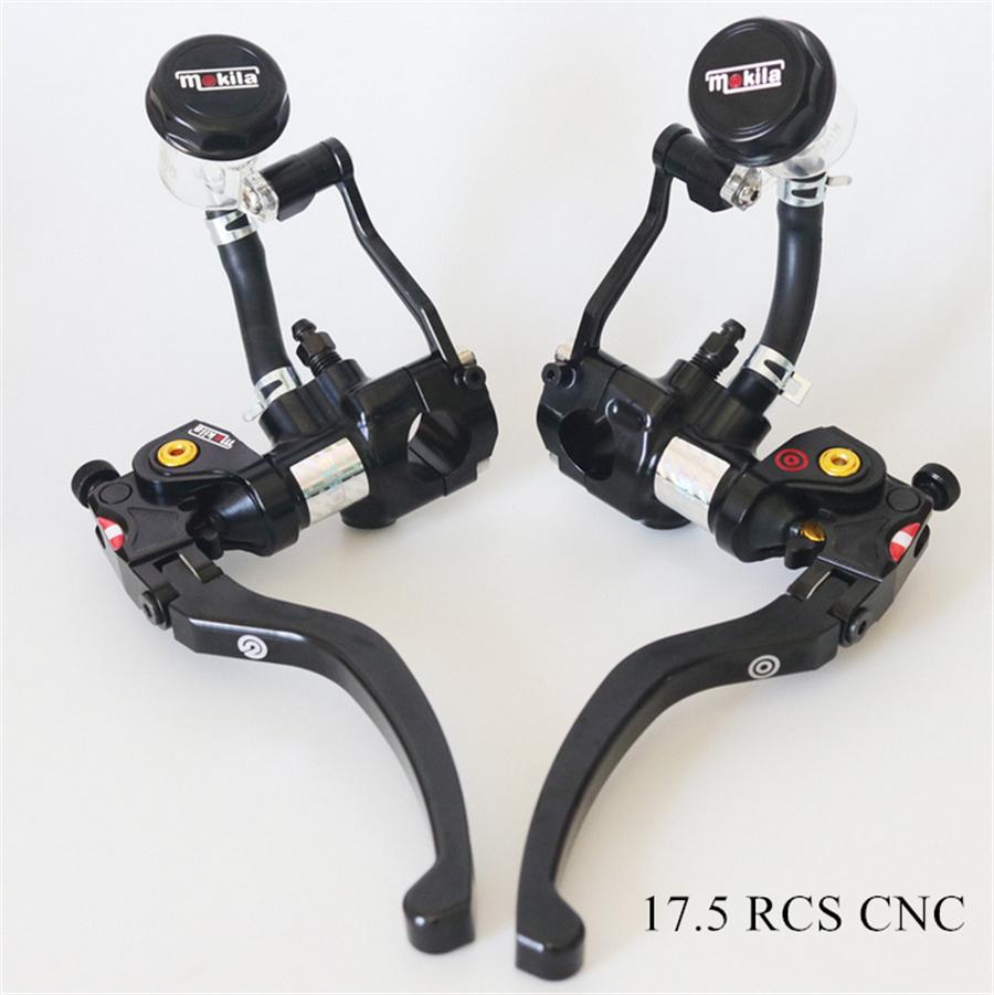 Pair CNC 17.5 RCS Motorcycle Brake Master Cylinder Cable Clutch Radial Brake Pump 22mm Universal For Honda Yamaha Kawasaki Suzuki