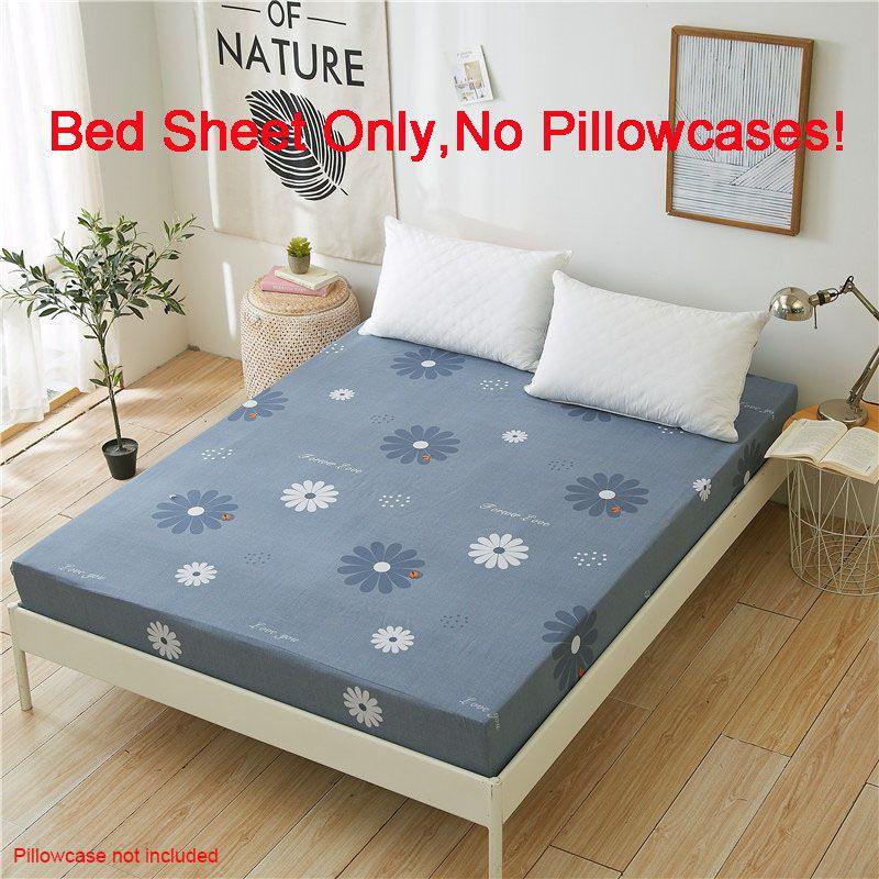 Sheet Bed Fitted Cover Without Pillowcase Floral Printed Single King Double