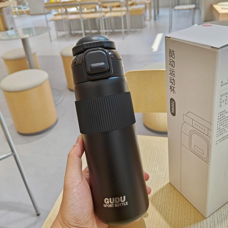 Couple Vacuum Insulated Water Bottle 700ml - Sports Outdoor Dual Drink Cup