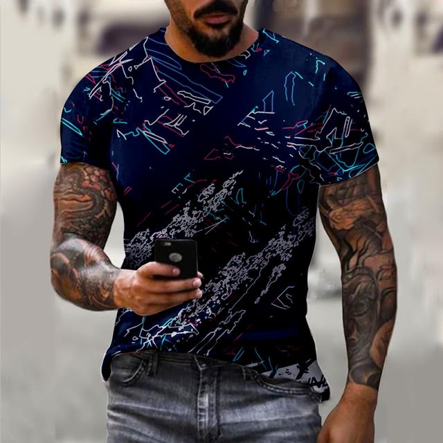 Полосатая футболка для мужчин, одежда большого размера, мужские футболки с рисунком, летние повседневные топы с 3D принтом и короткими рукавами, модные топы