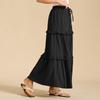 Женская летняя струящаяся макси-юбка в стиле бохо, модное платье-трапеция с оборками и эластичным поясом, длинная пляжная юбка