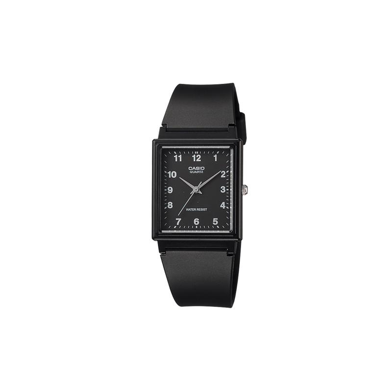 Casio Серия YOUTH-квадратные трехстрелочные модные простые трендовые ретро кварцевый механизм полимерный ремешок японские и корейские часы мужские часы черный циферблат MQ-27-1B