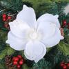 Decorative Flower Realistic Shiny Sparkling Festive Christmas Flower Decorations Versatile Ornaments for Trees Garlands Parties