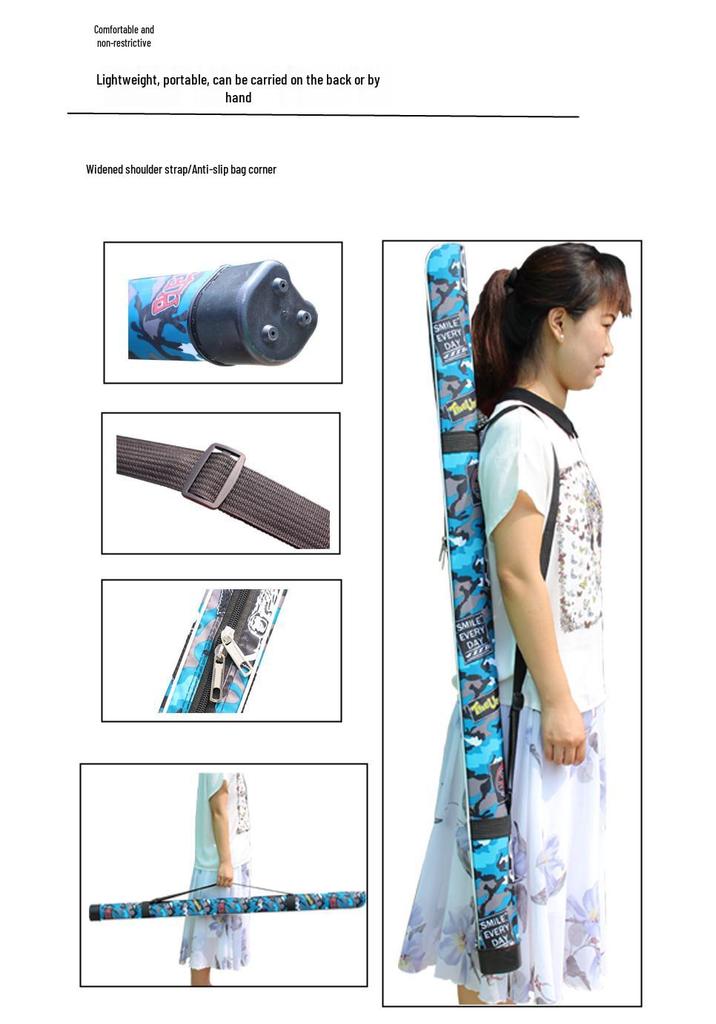 Camouflage Waterproof Oxford Cloth Fishing Rod Bag for 6-8 Rods, Small, Portable, Backpack or Hand Carry.