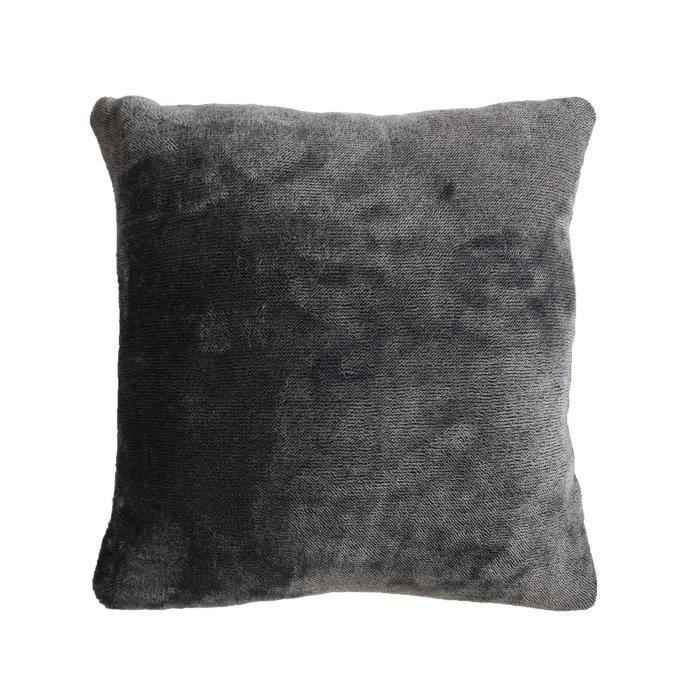 Coussin - EMINZA - Sweden - Gris Anthracite - 40 x 40 cm - Flanelle 100% Polyester