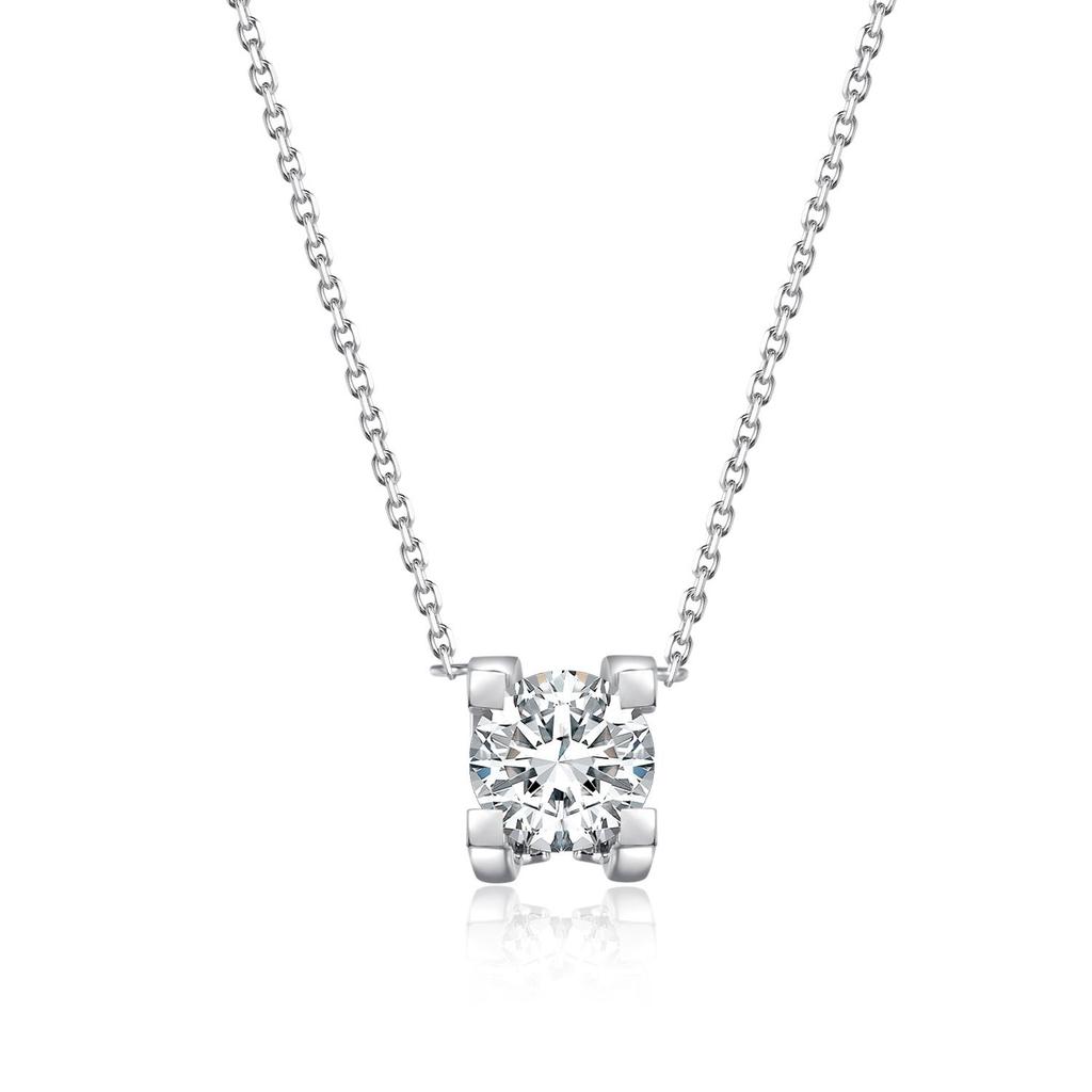 Ожерелье с головой быка 0.5CT-2.0CT, классическое ожерелье с четырьмя когтями, инкрустированное белым выращенным в лаборатории бриллиантом DE VVS1-VS1 с сертификатом IGI для женщин и девочек, изящные ювелирные изделия, подарки