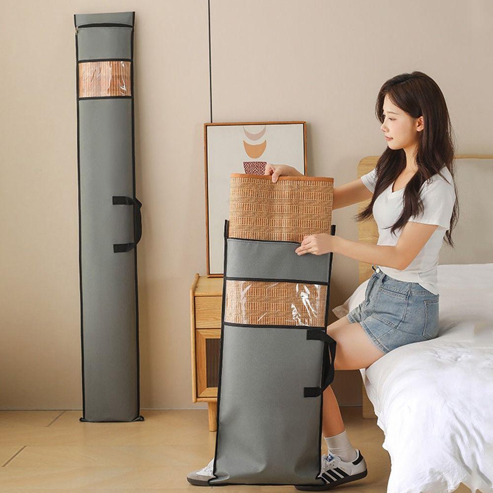 Portable Mat Storage Bag Clear Window Dust-proof Mat Folding Dust Cover Thickened Double Zipper Foldable Storage Container