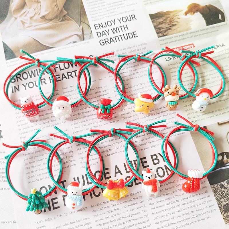 Резинки для волос «Санта Клаус» и «Рождественская елка» - Эластичные резинки для детей