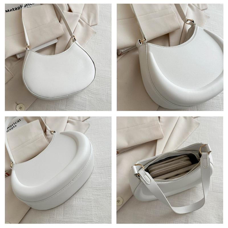 Женская однотонная сумка через плечо в форме полумесяца во французском стиле, новая повседневная модная сумка-хобо из искусственной кожи для поездок на работу