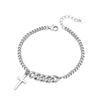 Punk Silver Color Cross Bracelets for Women Thick Chain Bracelet Cool Wrist Bracelets Jewelry