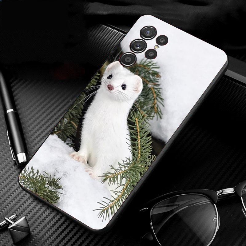 Phone Case For Samsung Galaxy S26 S25 S24 S23 S22 Ultra S23 S22 S25 Plus S24FE S23FE S26Edge Cute animal Stoat