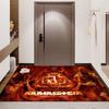 Rammstein Band Fire Art Portrait Print Area Rug Rock Music Fan Non‑Slip Rectangular Floor Mat Home Decor For Living Bedroom