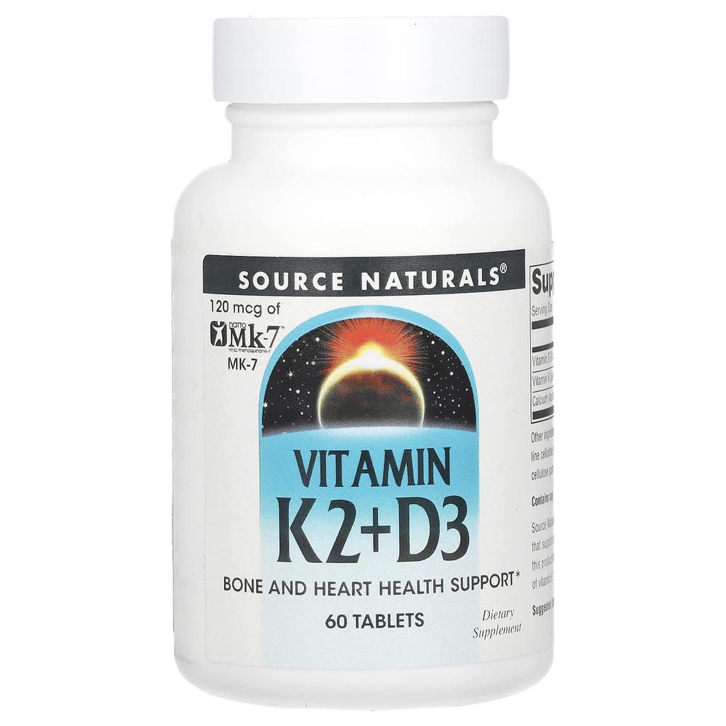 Source Naturals, Витамин K2 + D3, 60 таблеток