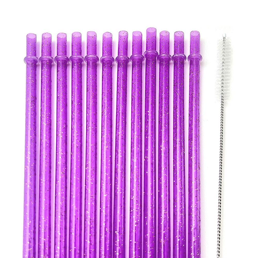 12+1 Portable Gold Powder Plastic Straw Reusable Water Cup Straw for Stanley 40oz/30oz/20oz