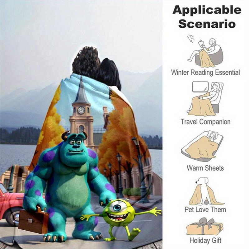 1pc, Soft and Cozy Monster Inc. Inspired Blanket, Perfect for All Seasons, Soft Flannel Throw Blanket, Versatile & Cozy for Bedroom, Living Room, Trav